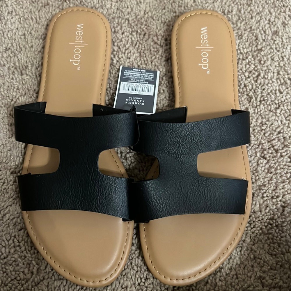 West loop women black slide size 7/8 *brand new